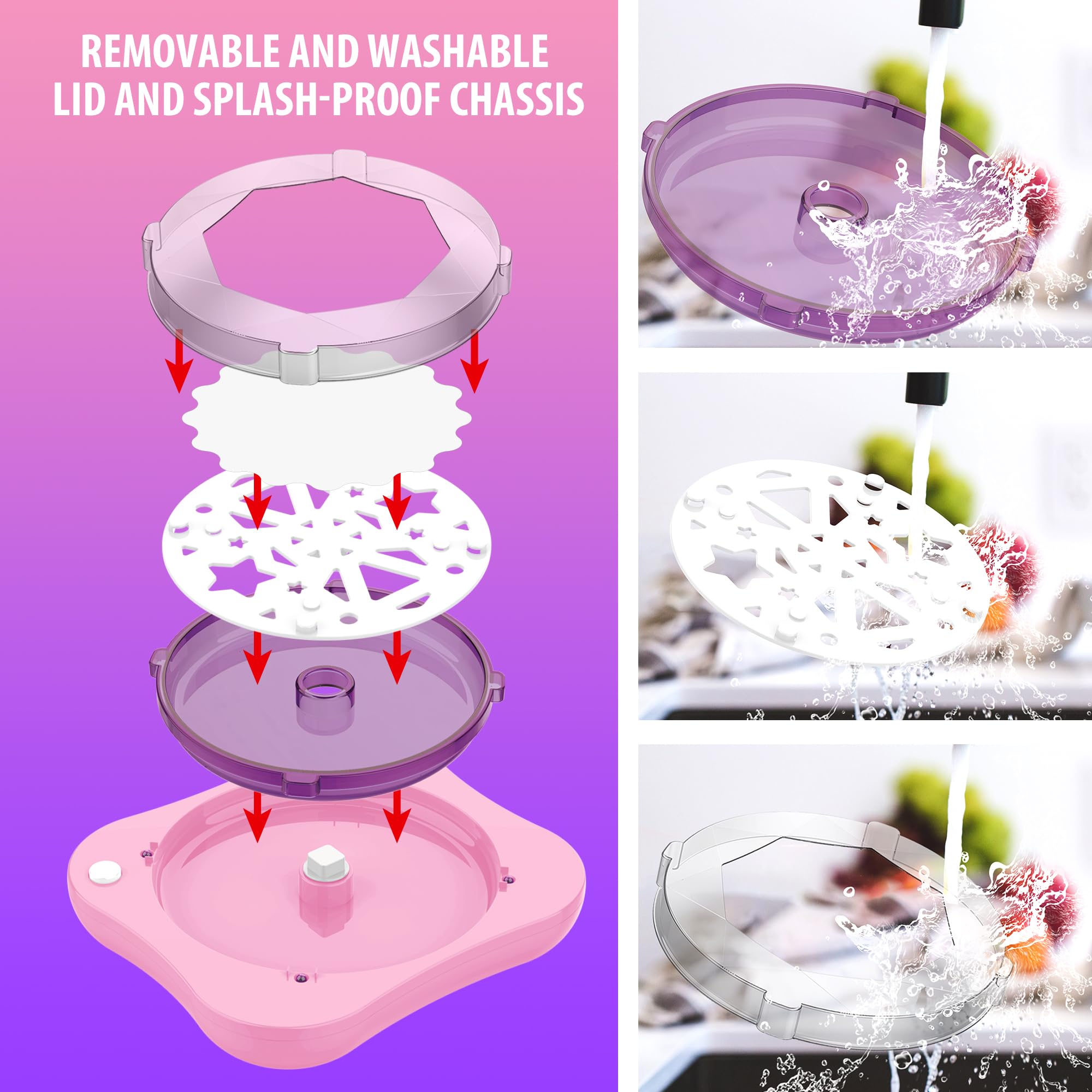 Chilpals splash-proof chassis is washable for easy cleanup