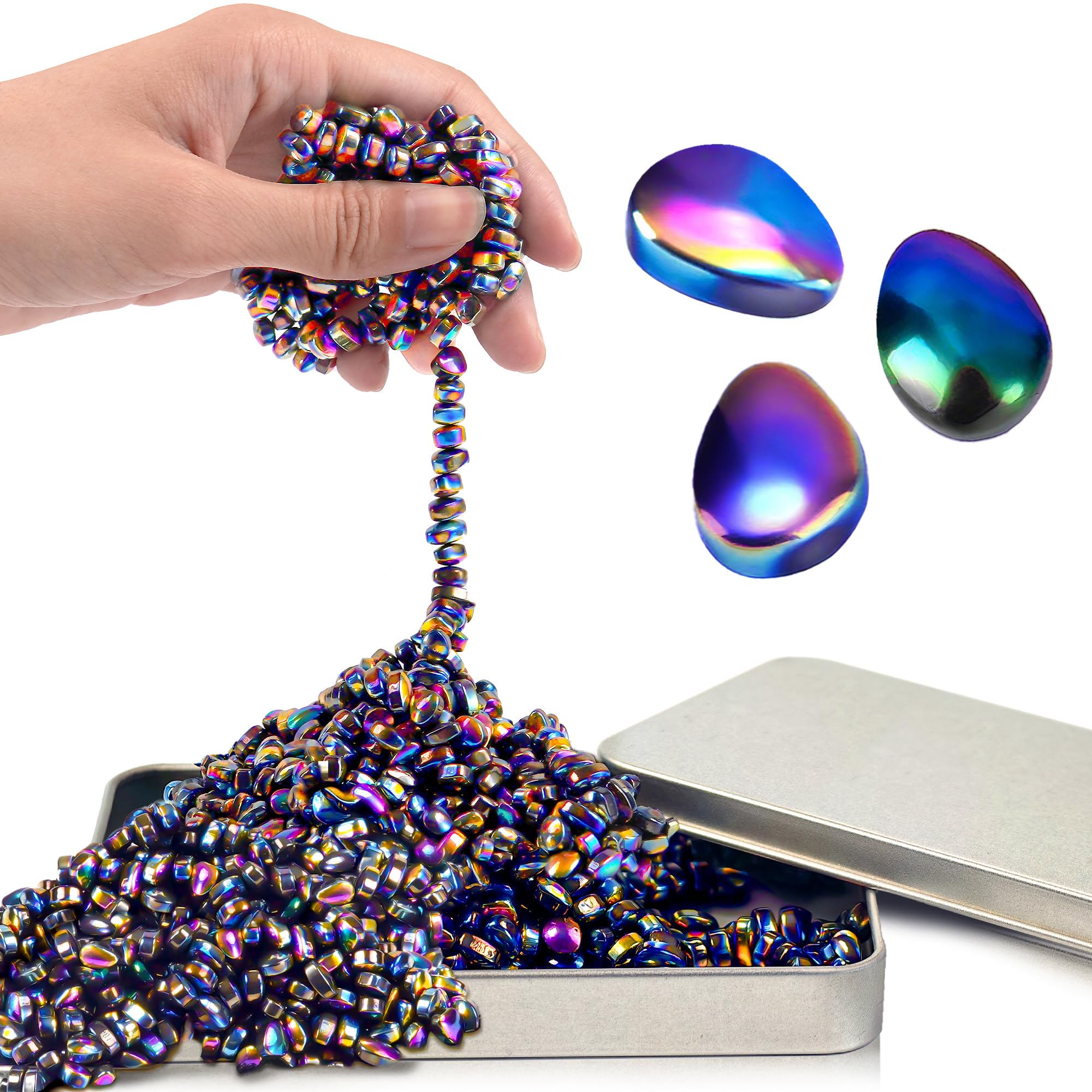 Chilvil 500pc magnetic fidget beads in a metal tin for focused work sessions.