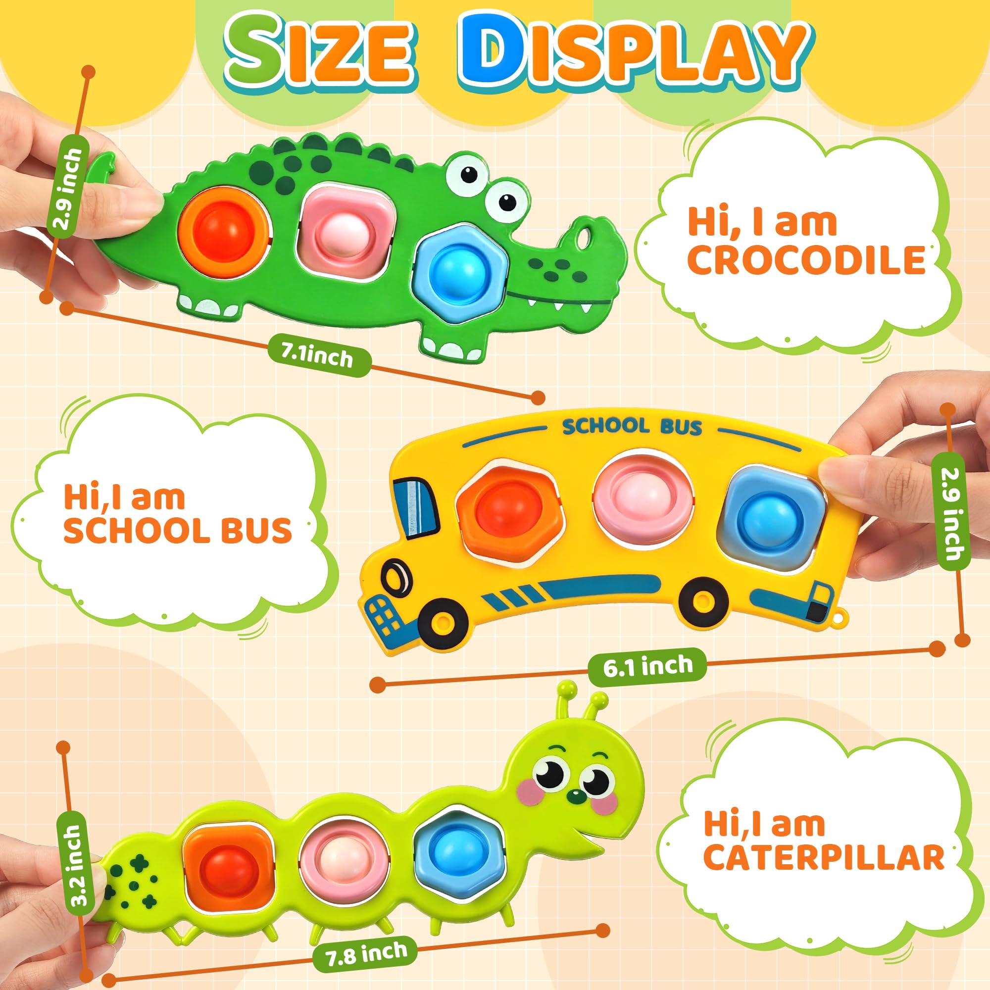 Chilvil crocodile popit toy supports motor skills with bubble flipping