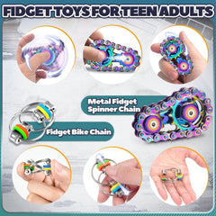 Chilvil fidget bike roller chain spinner for kinetic distraction and focus
