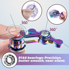 Chilvil fidget spinner on desk, showcasing smooth rotation.