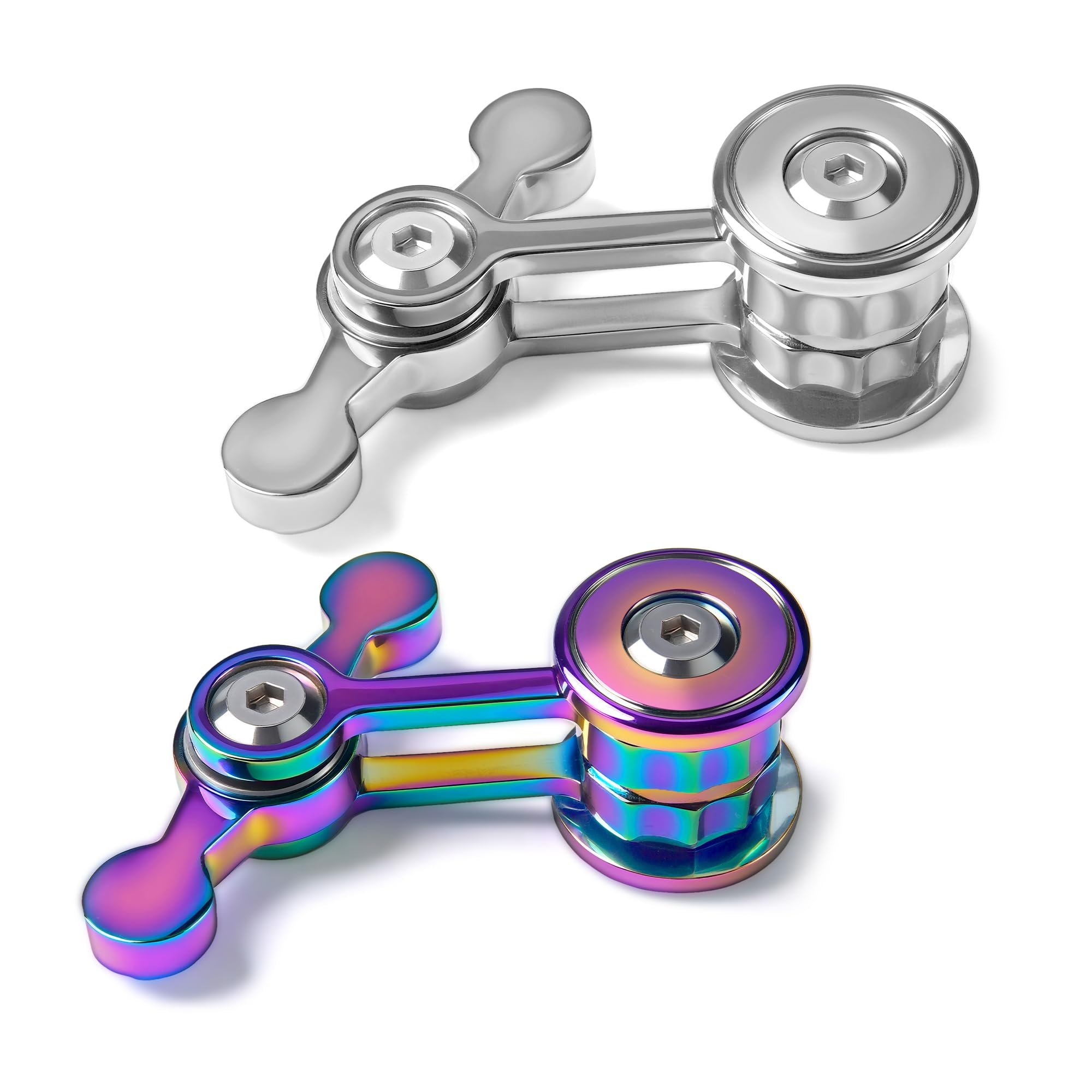 Chilvil fidget spinner silver side view for discreet focus at work