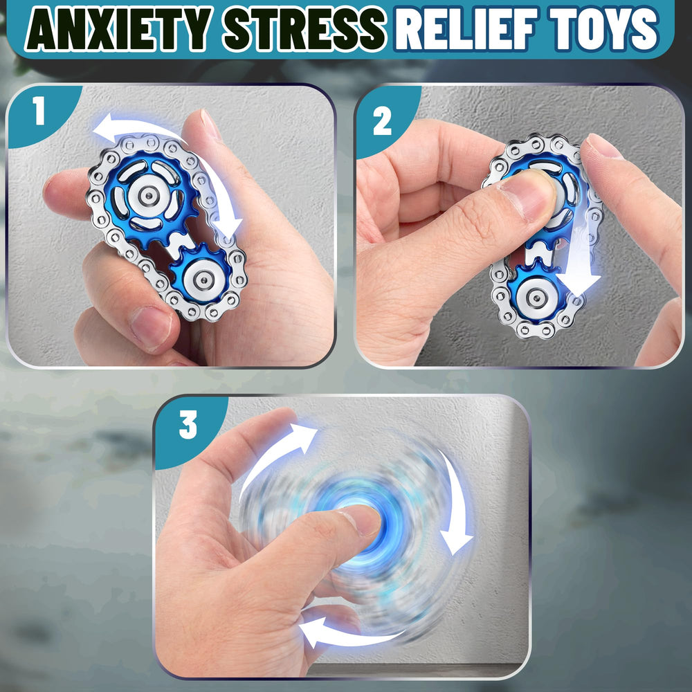 Chilvil fidget spinner tools included indicating easy assembly.
