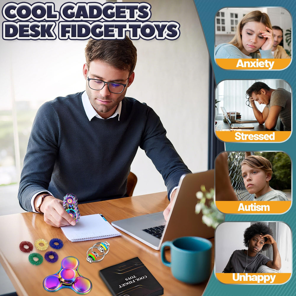 Chilvil packaging display of the 8 piece fidget toy set
