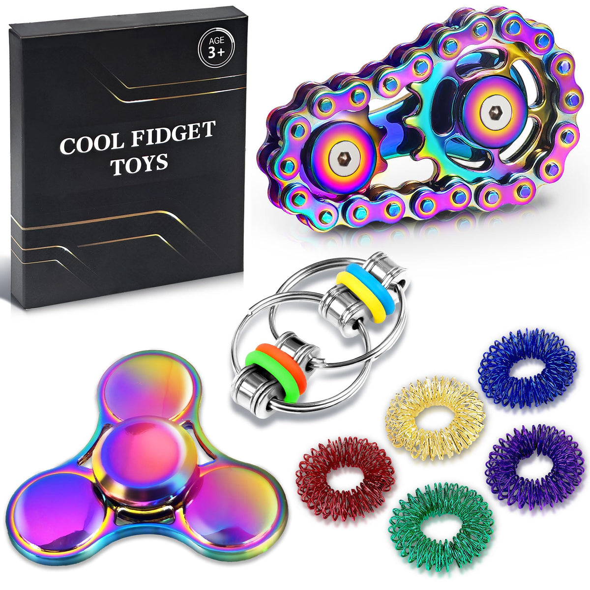 Chilvil spiky sensory rings in multiple colors for tactile relief and focus
