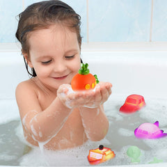 CHIMAGER car bath toy illuminates as kids race it