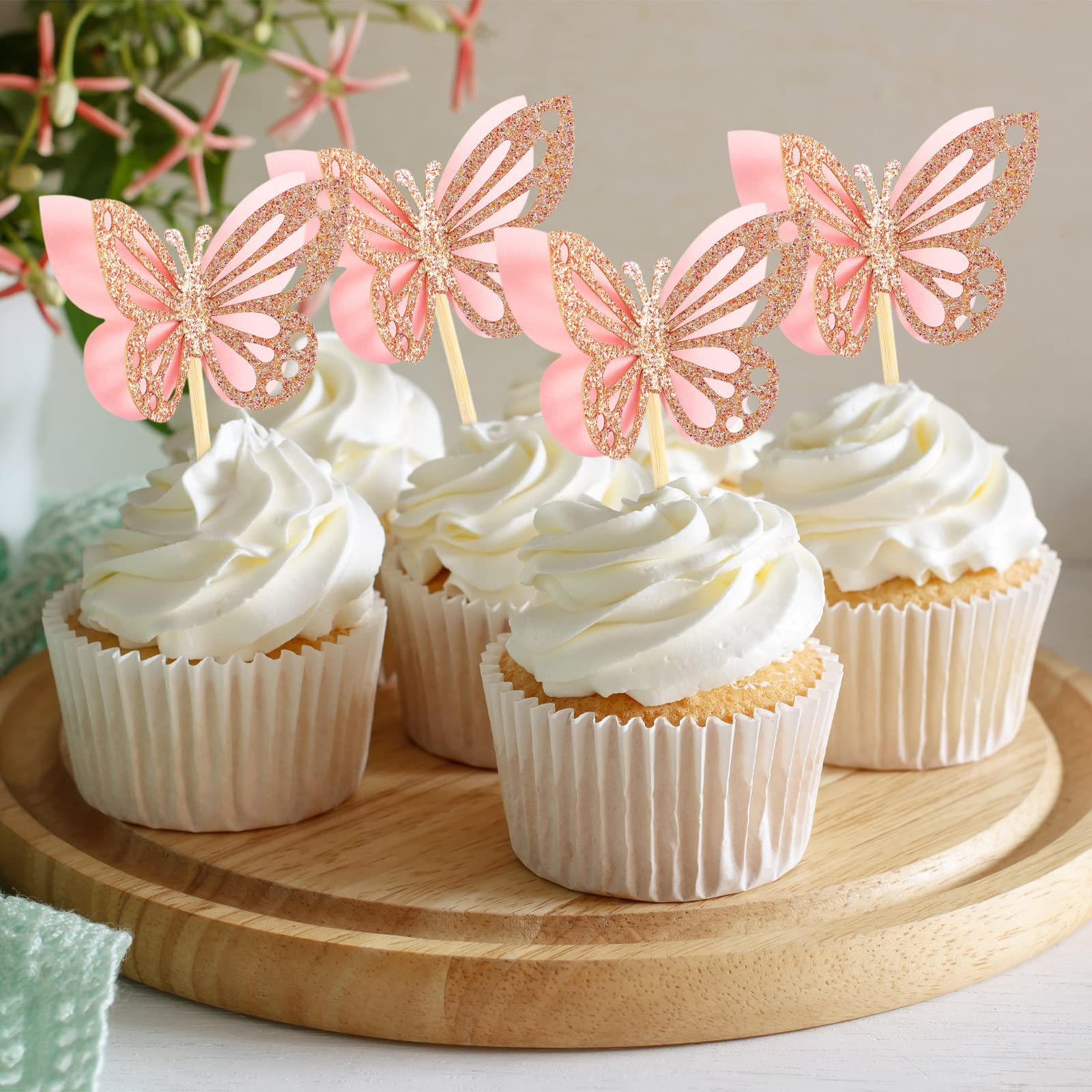 Chinco butterfly cupcake toppers perfect wedding decoration for elegant dessert tables.