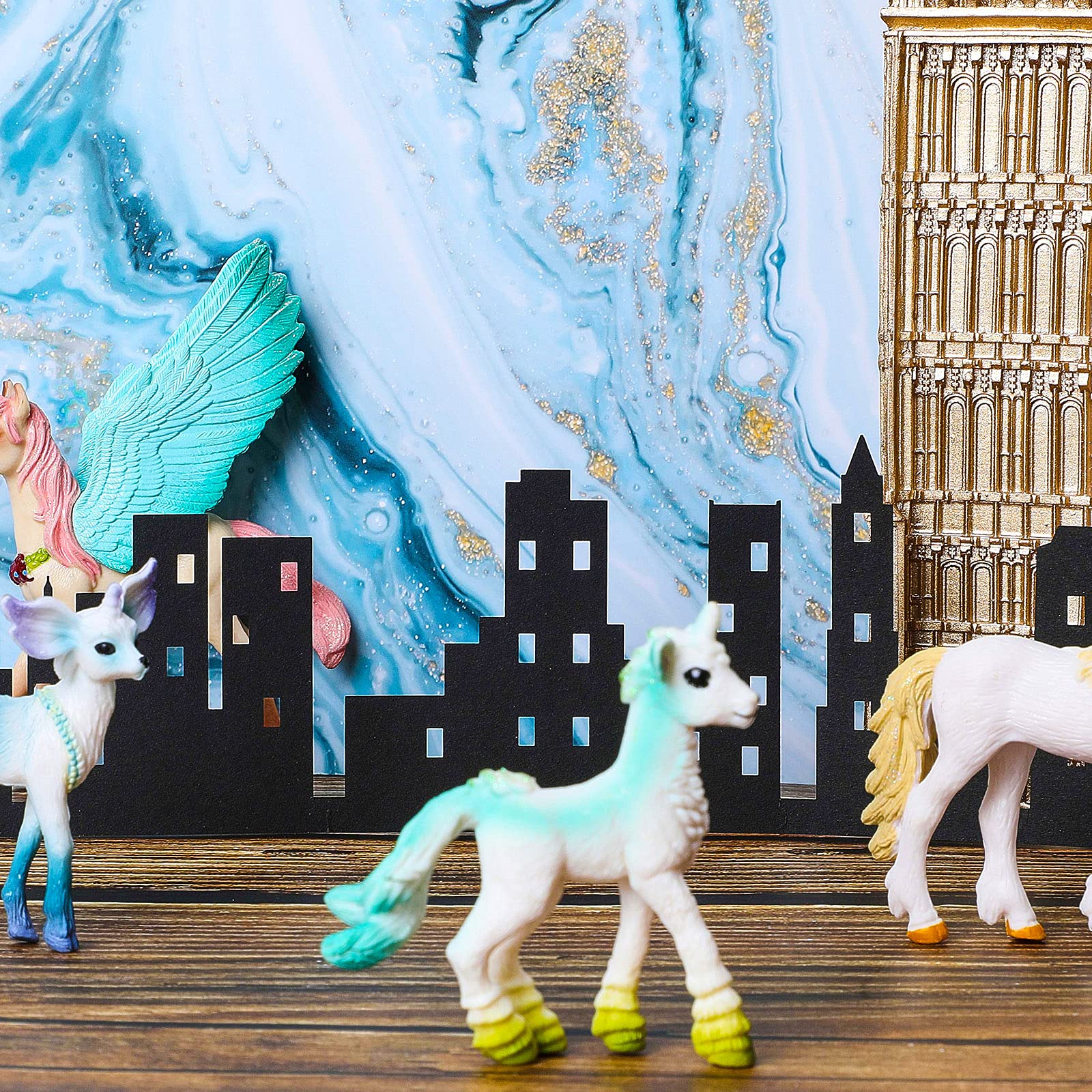 Chinco city skyscraper paper decor fits various cake shapes