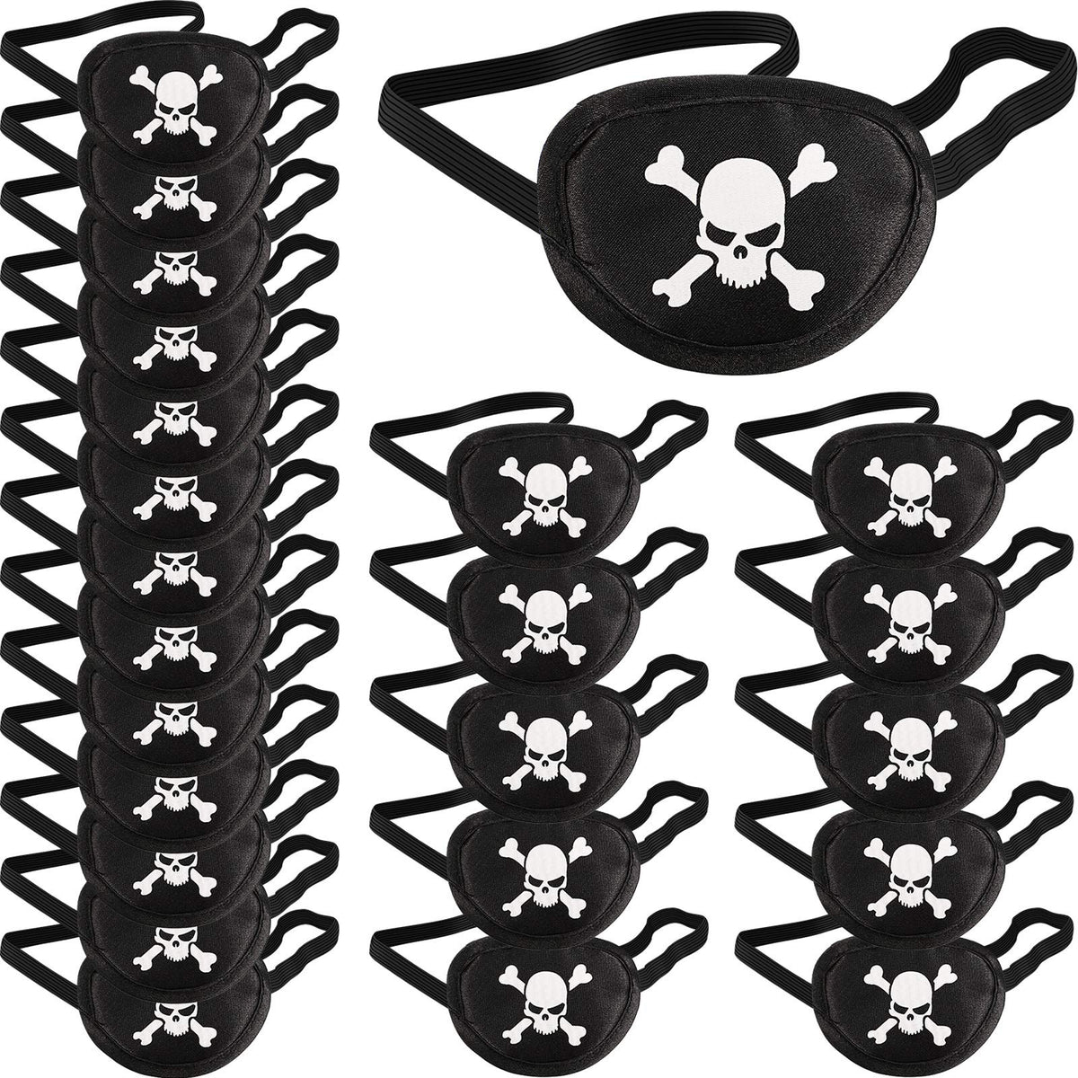 Chinco pirate eye patch with skull design for cosplay and costume accuracy.