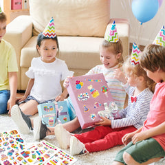 Chinyuti birthday stickers with balloons for party favors and decorations.