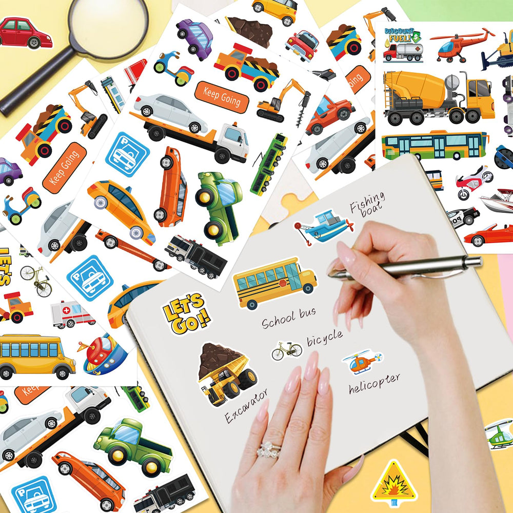 Chinyuti car and truck stickers collection enhances gift bags and scrapbooks with playful imagery
