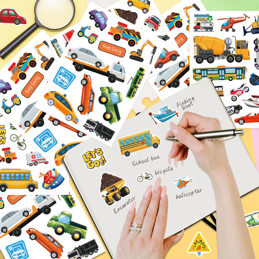 Chinyuti car and truck stickers collection enhances gift bags and scrapbooks with playful imagery