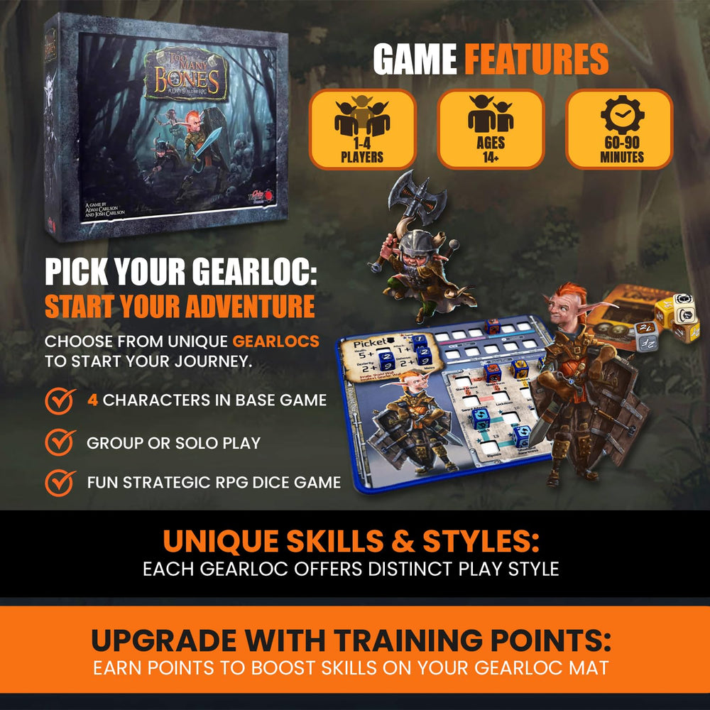 Chip Theory Games Too Many Bones Gearloc figures ready for exploration and skill-building adventures