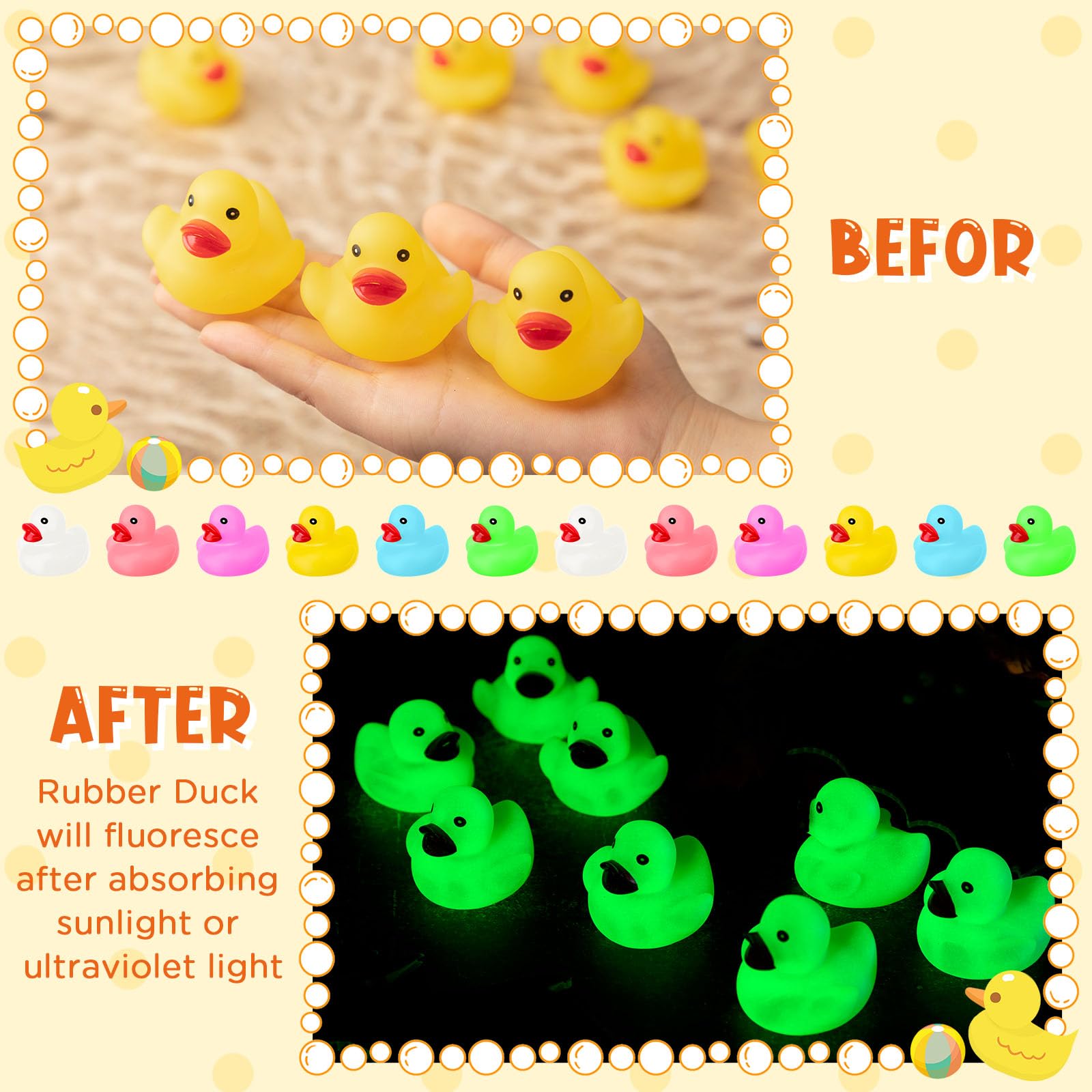 Chitidr squeezable ducks emitting cute squeaks during play