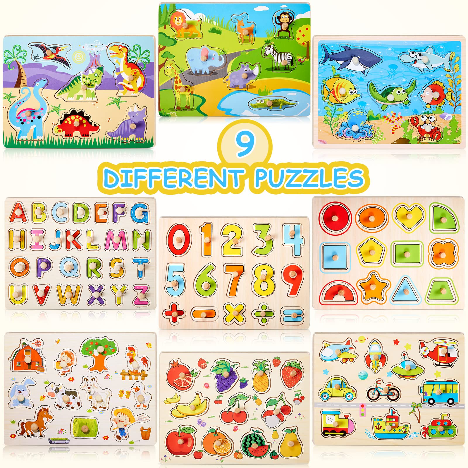 Chivao alphabet peg puzzles for toddlers support letter recognition and cognitive play