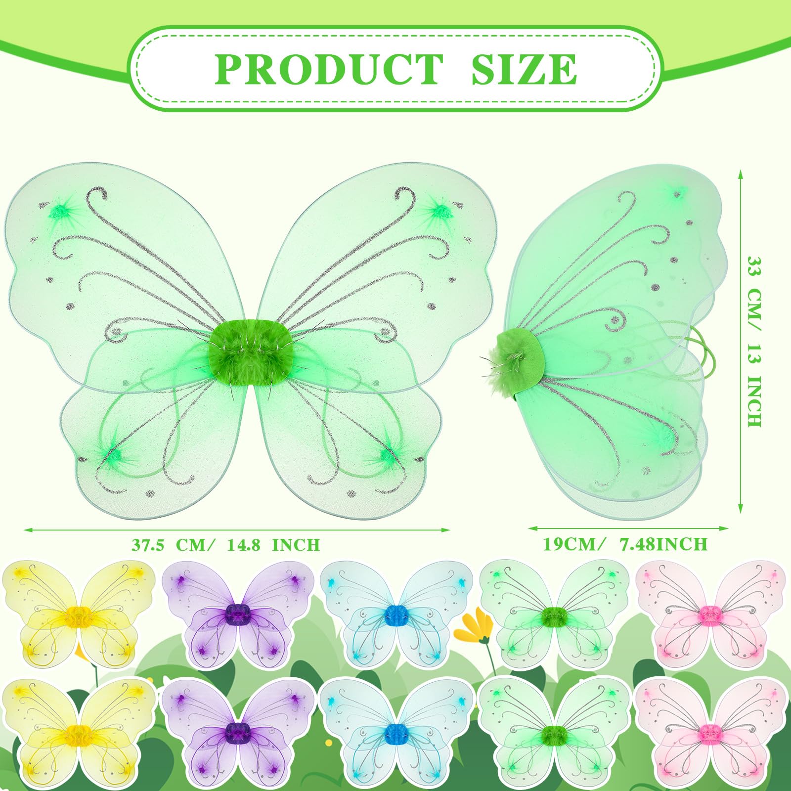 Chivao nylon butterfly wings with shiny panels and flexible frame for shaping.