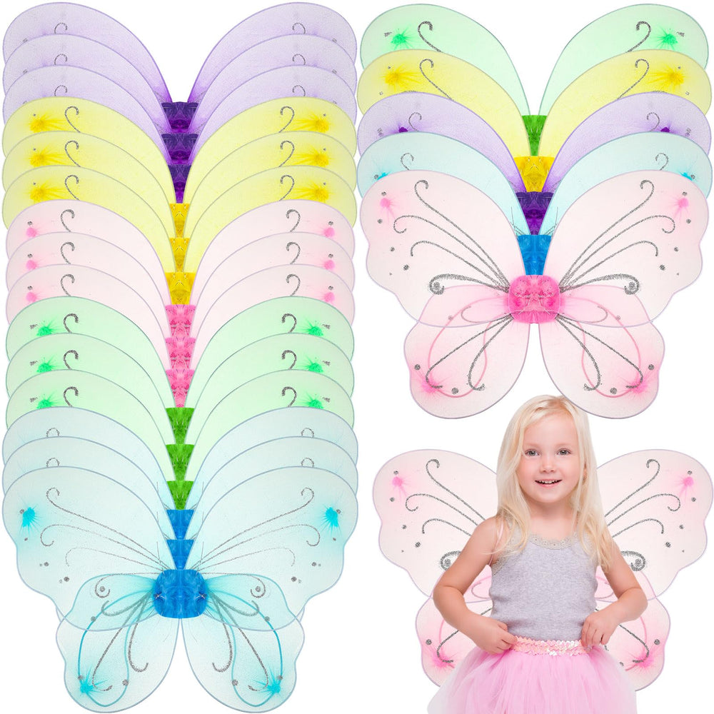 Chivao fairy wings pack of 20 multicolor for shared dress-up fun.