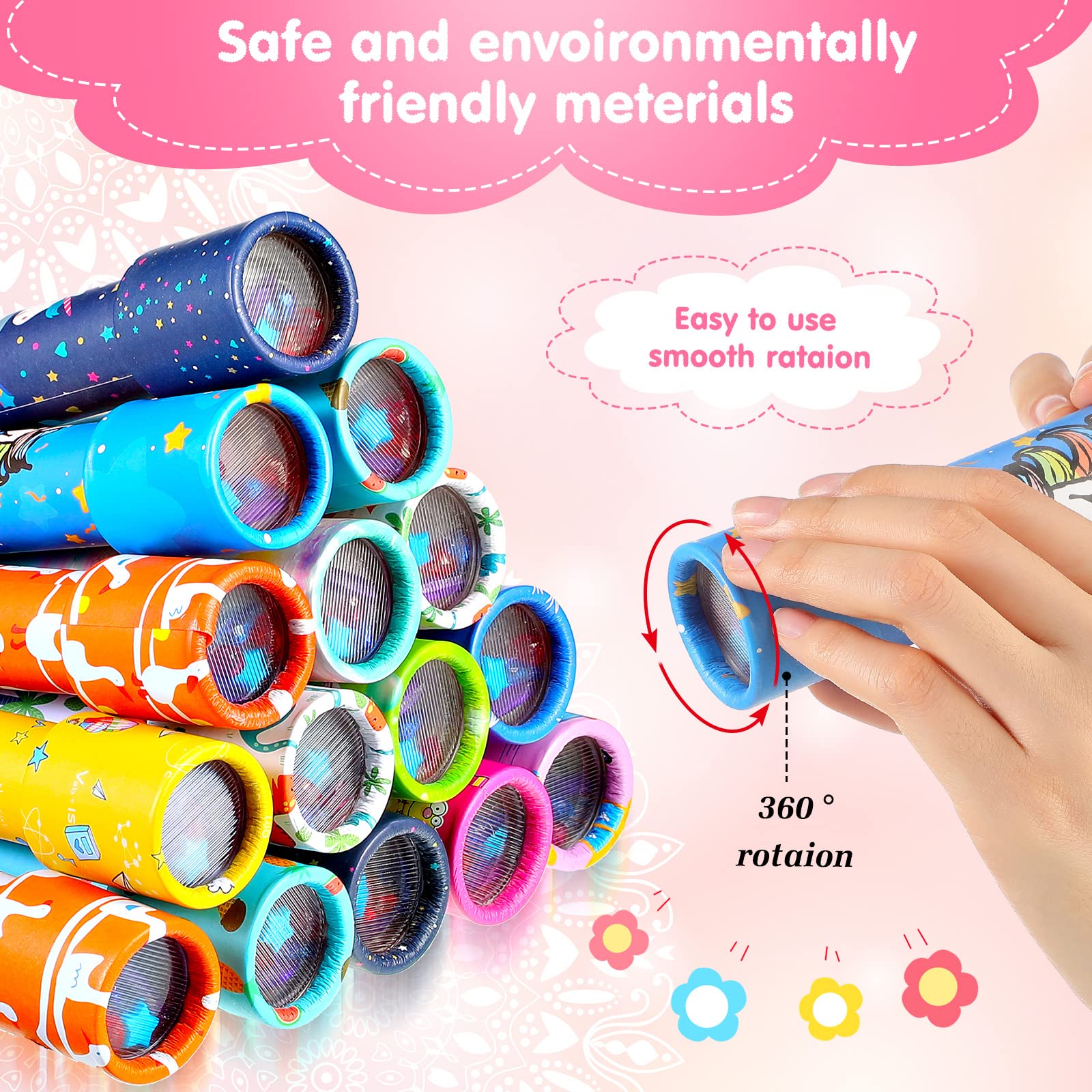 Chivao Kaleidoscope refraction patterns invite kids to observe symmetry and patterns