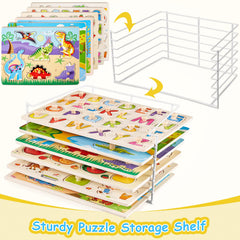 Chivao puzzle storage rack helps organize puzzles and supports tidy play spaces