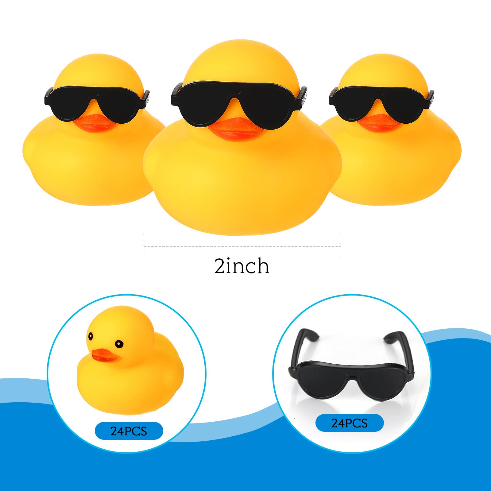 Chivao rubber ducks floating on water to brighten bath time.
