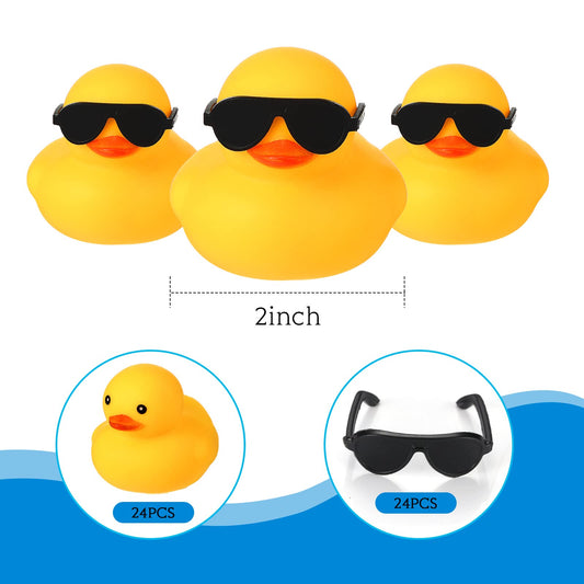 Chivao rubber ducks floating on water to brighten bath time.