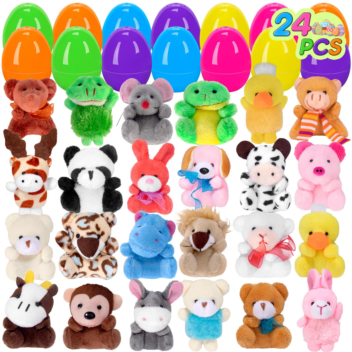 CHMYWJ easter eggs with plush animals inside for exciting egg hunts and prizes