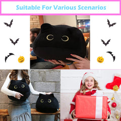CHNBF 3D Black Cat Plush bedtime companion for kids