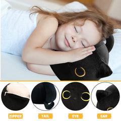 CHNBF 3D Black Cat Plush tail detail with visible stitching