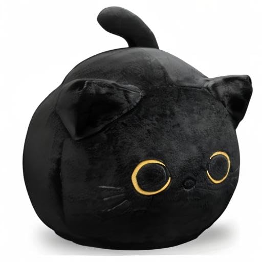 CHNBF Soft Black Cat Plush Pillow presented as a gift for holidays or birthdays