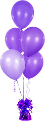 Chochkees purple metallic balloon weight shown from the side for a clear design view.