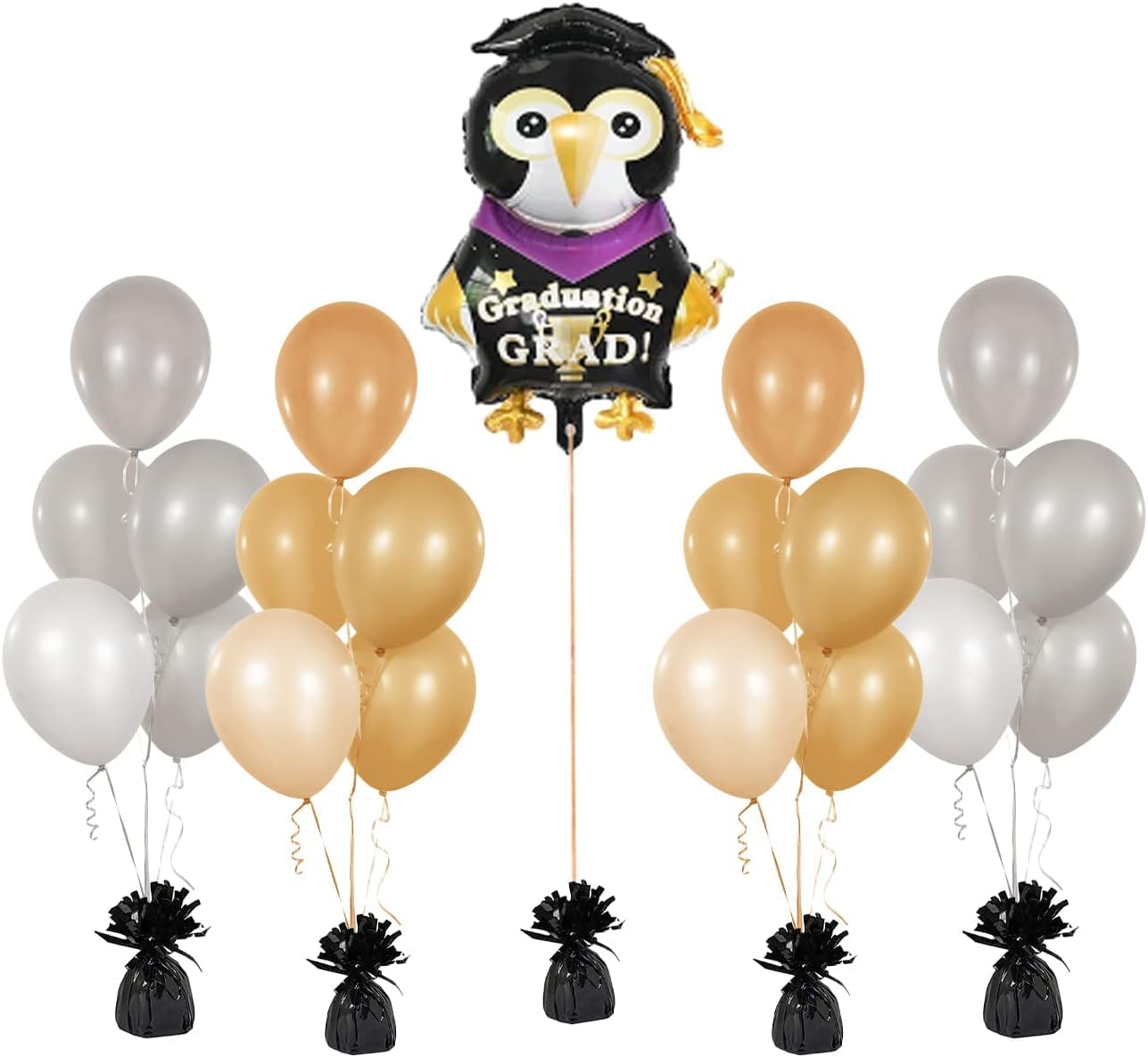 Chochkees black metallic weight on wedding table centerpiece for elegant flair.