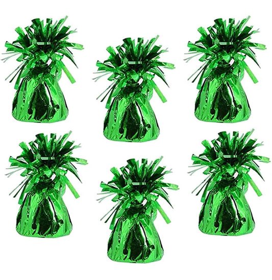 Chochkees green balloon weights 6-pack front view for sturdy party decor