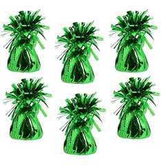 Chochkees green balloon weights 6-pack front view for sturdy party decor