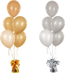 Chochkees white metallic weights enhance displays with premium look.