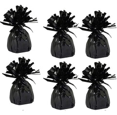 Chochkees black metallic balloon weight close-up showing premium foil finish for durable decor.