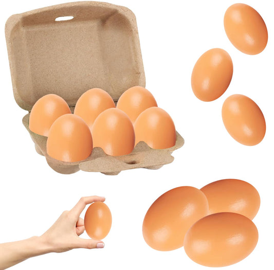 Chochkees brown wooden egg 2-3 inch, durable Easter decor and crafts.