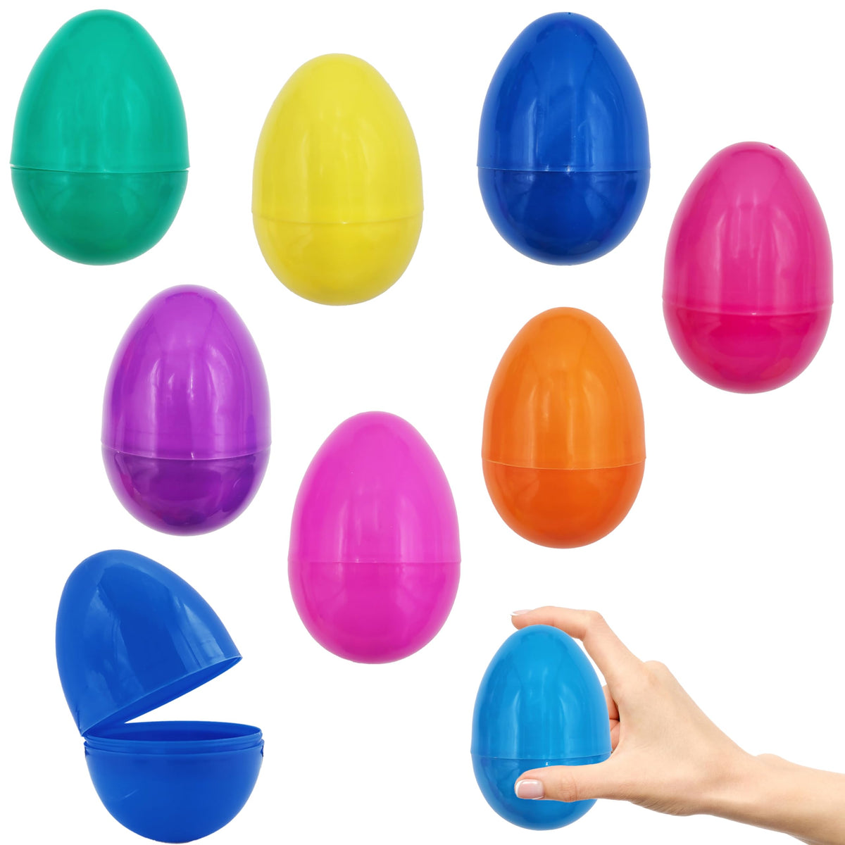 Chochkees fillable Easter egg with hinge; 3-inch colorful plastic, easy to hide at hunts