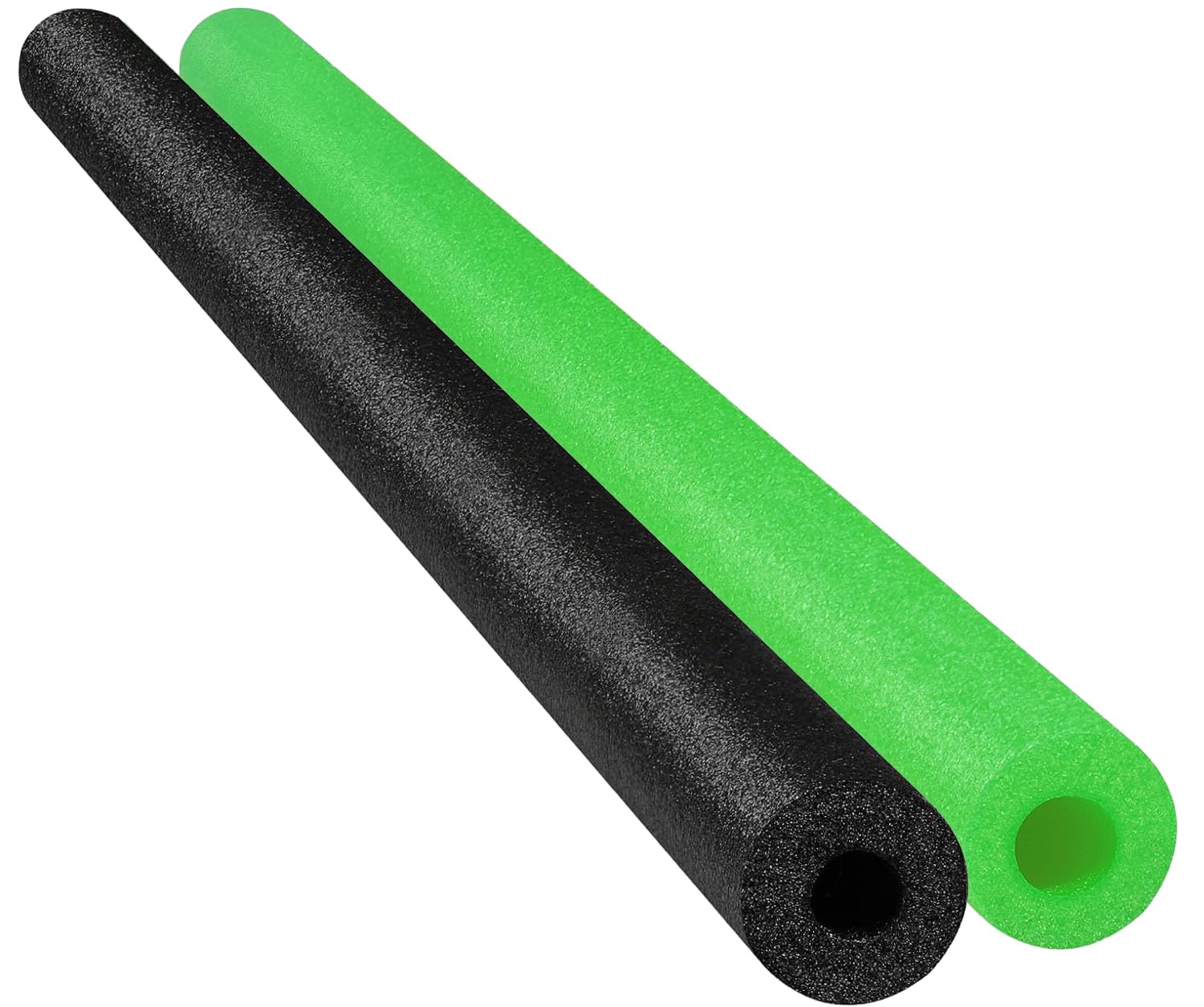 Chochkees floating noodle in black and green offering buoyant pool lounging and fun.