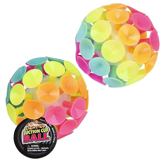 Chochkees light-up suction ball in green lights on impact for stress relief and play
