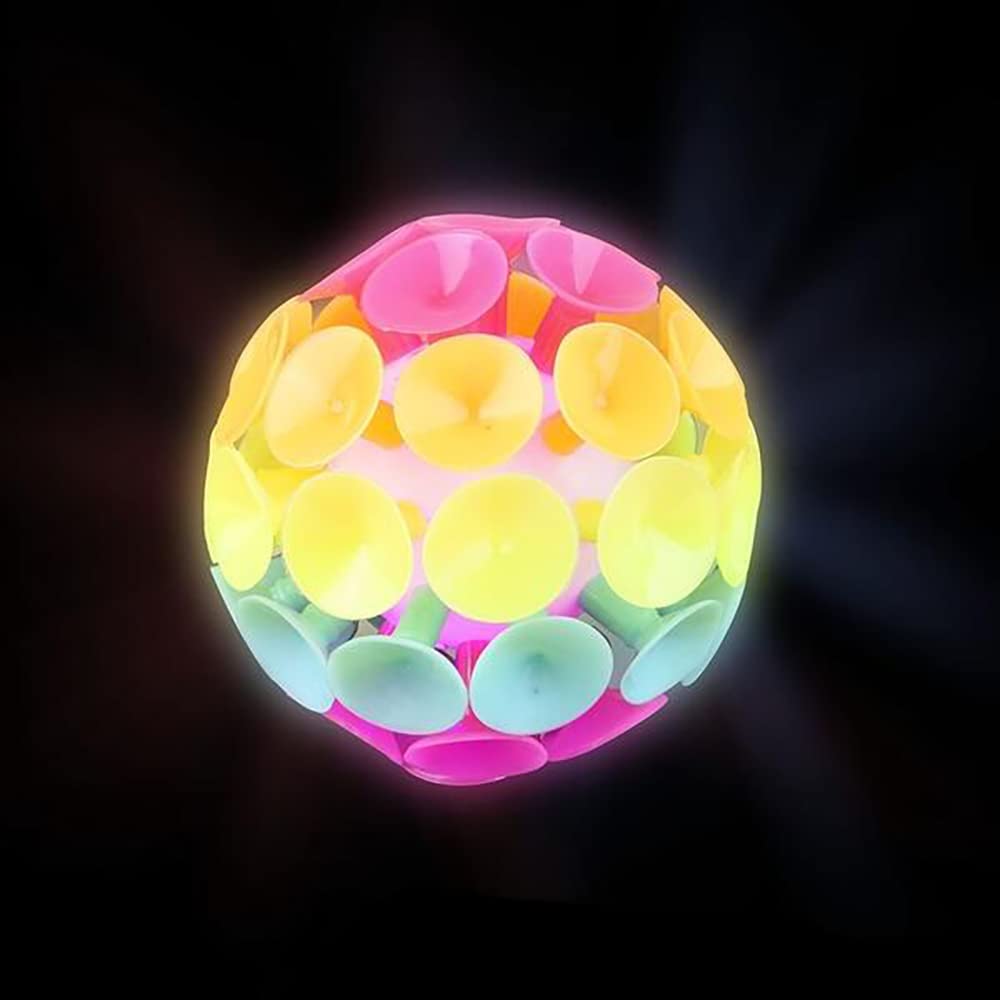 Chochkees light-up suction ball with red and blue lights sticks to glass for fun