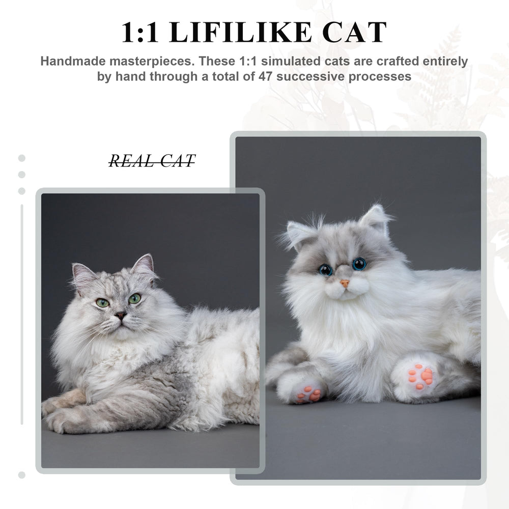 Chongker weighted cat plush with combable fur inviting grooming and bonding