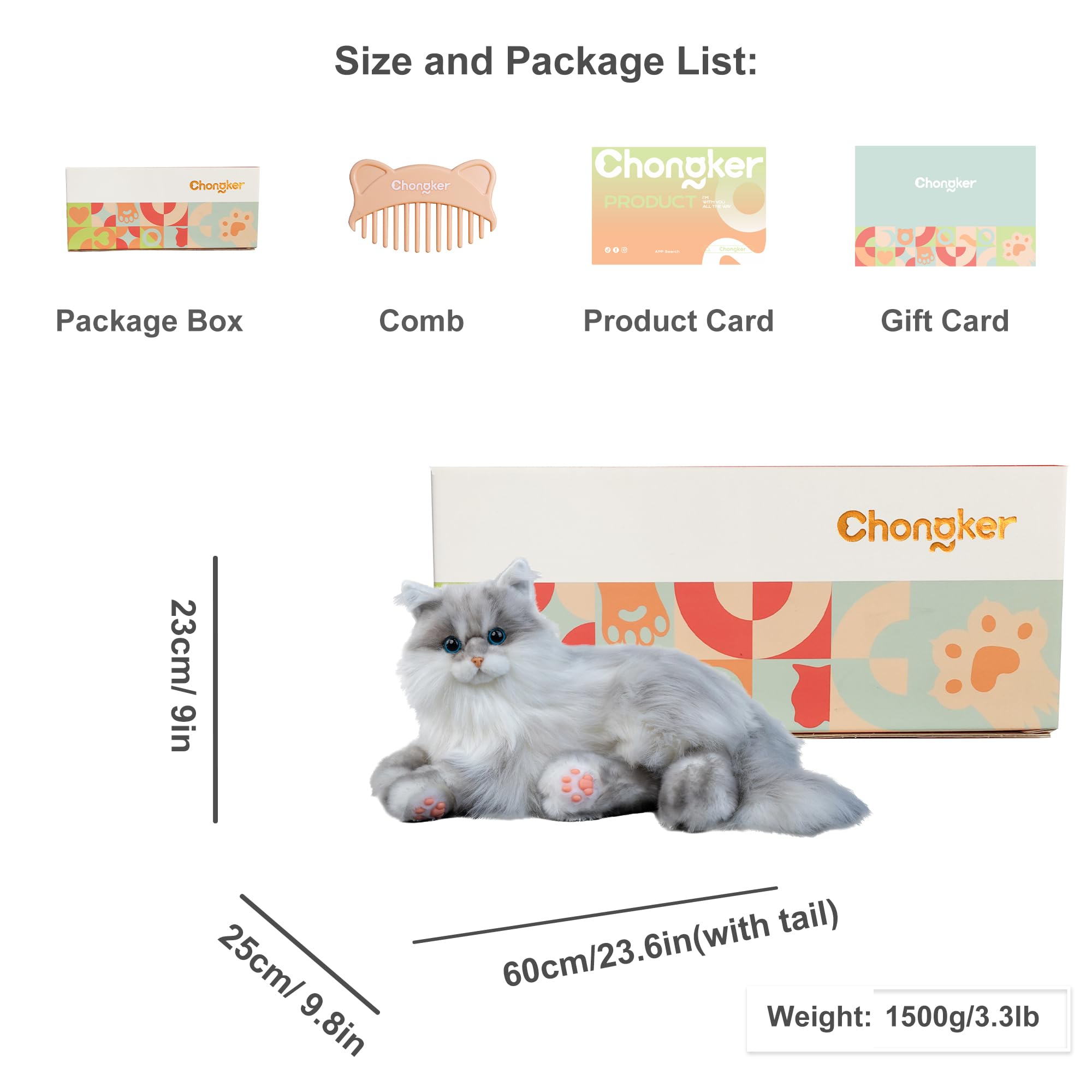 Chongker weighted cat plush offers a durable weighted feel for steady companionship
