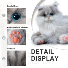 Chongker weighted cat plush shows silicone paw pads for touchable realism