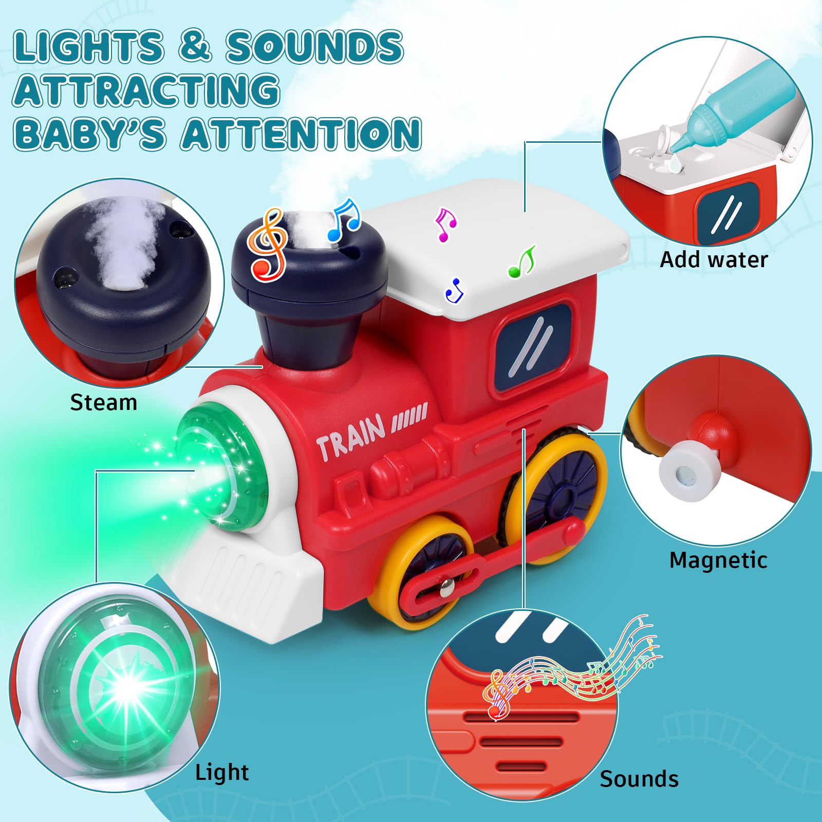 Choopheme train set lights and sign in action for visual cues