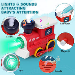 Choopheme train set lights and sign in action for visual cues