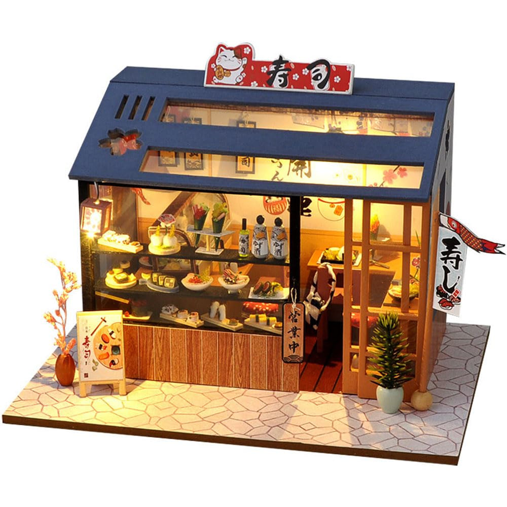 CHOOYIH DIY miniature house kit with LED light for cozy ambience