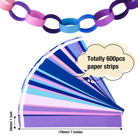 CHRORINE 600pcs colorful paper chains yellow green for classroom decoration