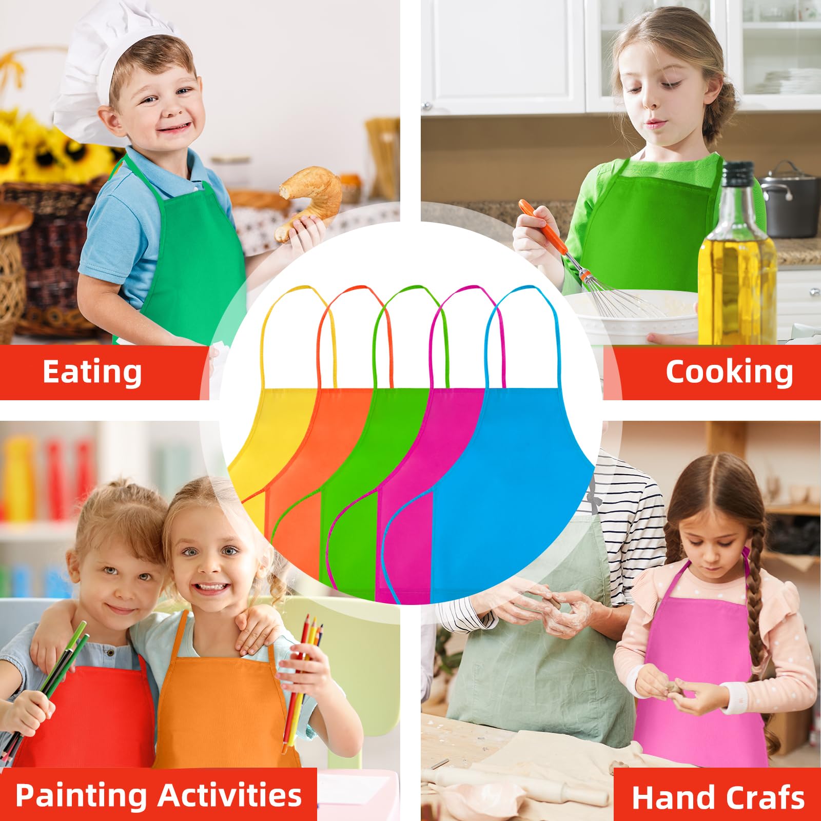 CHRORINE aprons ideal for cooking, crafts, and classroom activities.