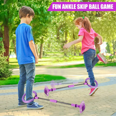 Child uses the Chridark skip ball outdoors for active, coordinated fun.
