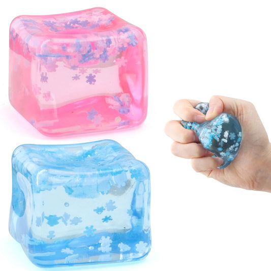 Chridark ice cube fidget blue front view for focus and calm in everyday moments